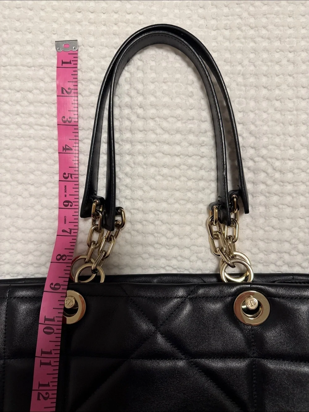 Dior Black Quilted Tote Bag with Gold Hardware - Women's Handbag
